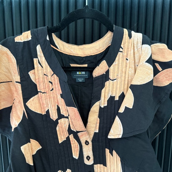 Anthropologie Maeve Black Floral Dress - Picture 5 of 5